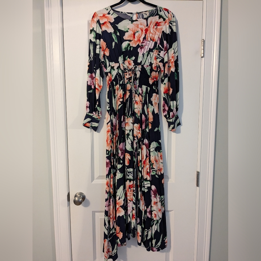 Anthropologie long sleeve corset dress